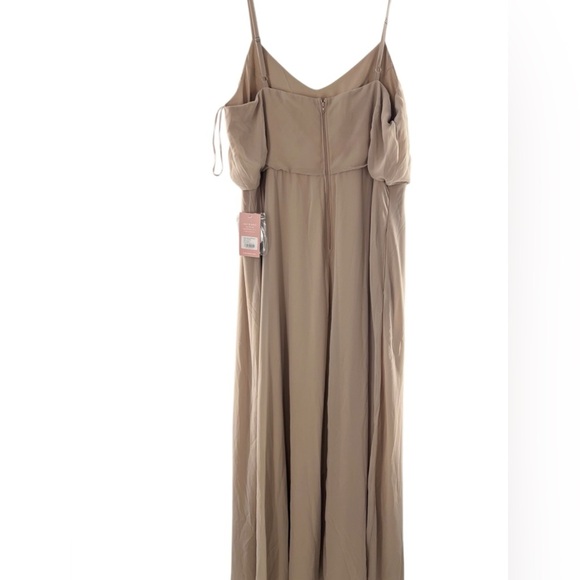 NWT Show Me Your MuMu Caitlin Ruffle Maxi 'ME The Ring Crisp' Beige XXS - Picture 8 of 11
